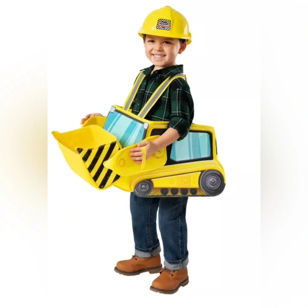 Yellow Bulldozer Kids Costume W/ Sound!